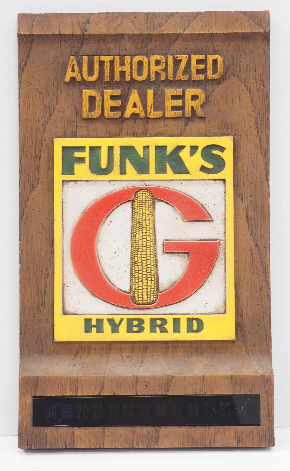 Funk's G Hybrid Authorized Dealer sign: 9"x15.5" wood Funk's G Hybrid Authorized Dealer sign - Veery Good