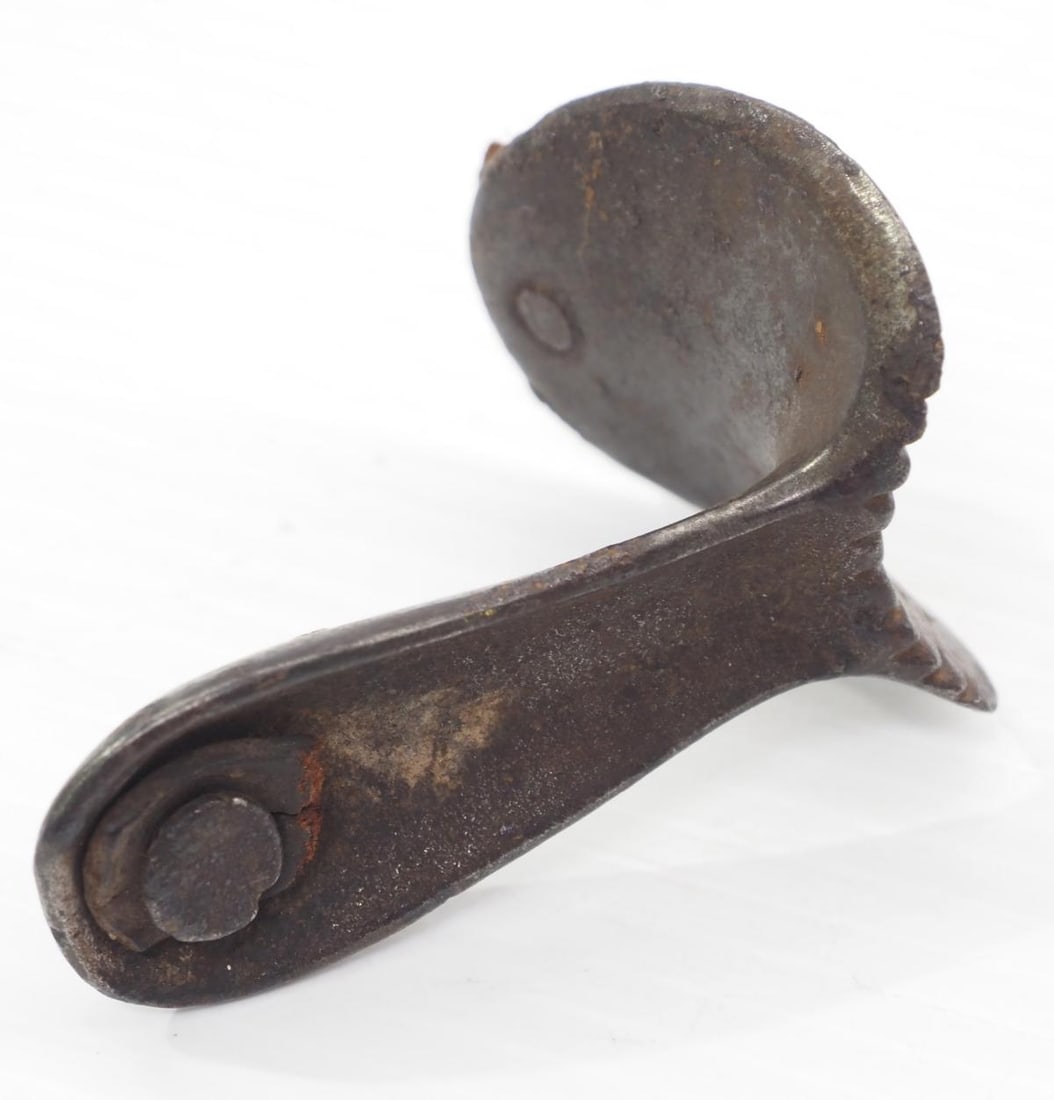 Hand corn husker: Hand corn husker patented by J.W. Preston, July 30, 1878 with copy of papers - Good, leather strap missing