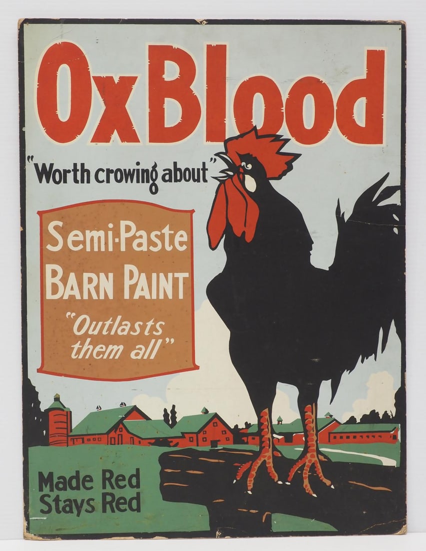 Ox Blood Barn Paint stand-up sign (1 of 2)