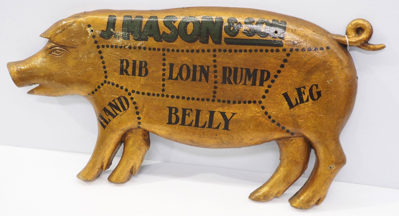 Pig-shaped butcher trade sign (1 of 3)