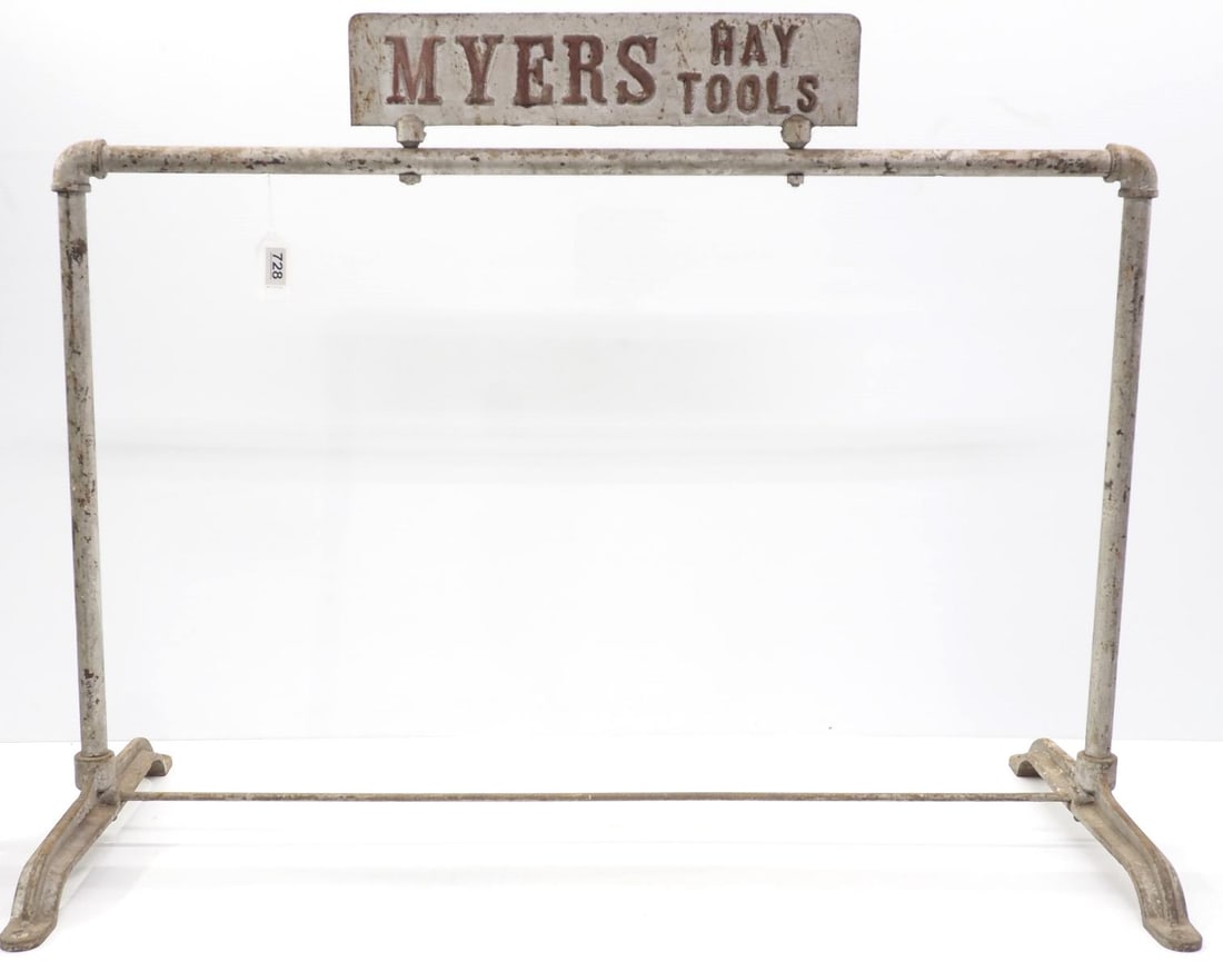 Myers Hay Tools store display stand: Myers Hay Tools store display stand, 44"L x 34"H