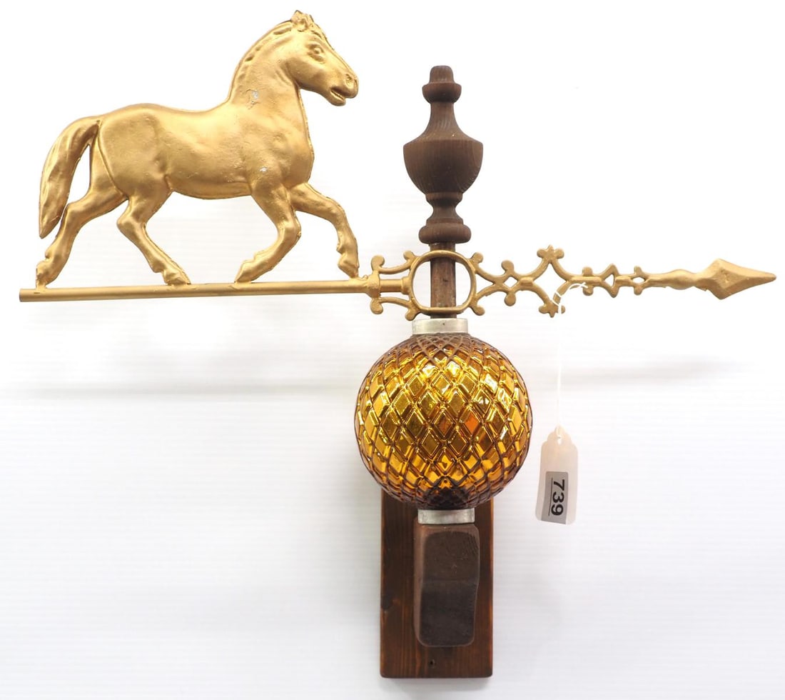 Zinc horse lightning rod weathervane (1 of 2)