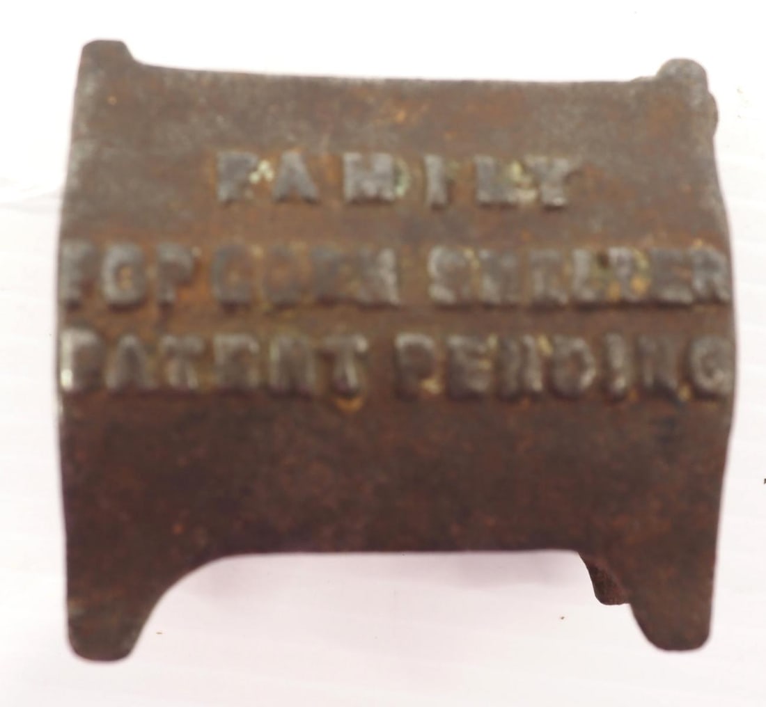 Family Popcorn Sheller: Family Popcorn Sheller, patent pending by A.H. Patch, Clarksville, Tenn.