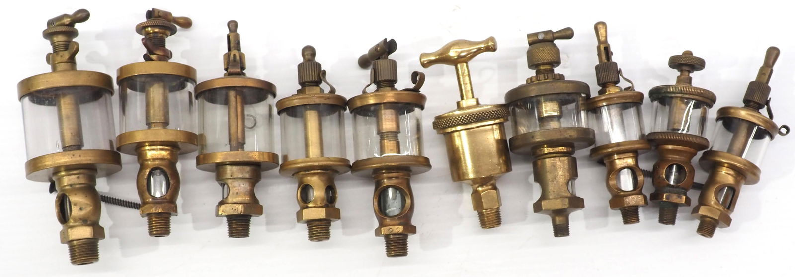 (10) Brass oilers: (10) Brass oilers including Lunkenheimer, Penberthy, Essex & others