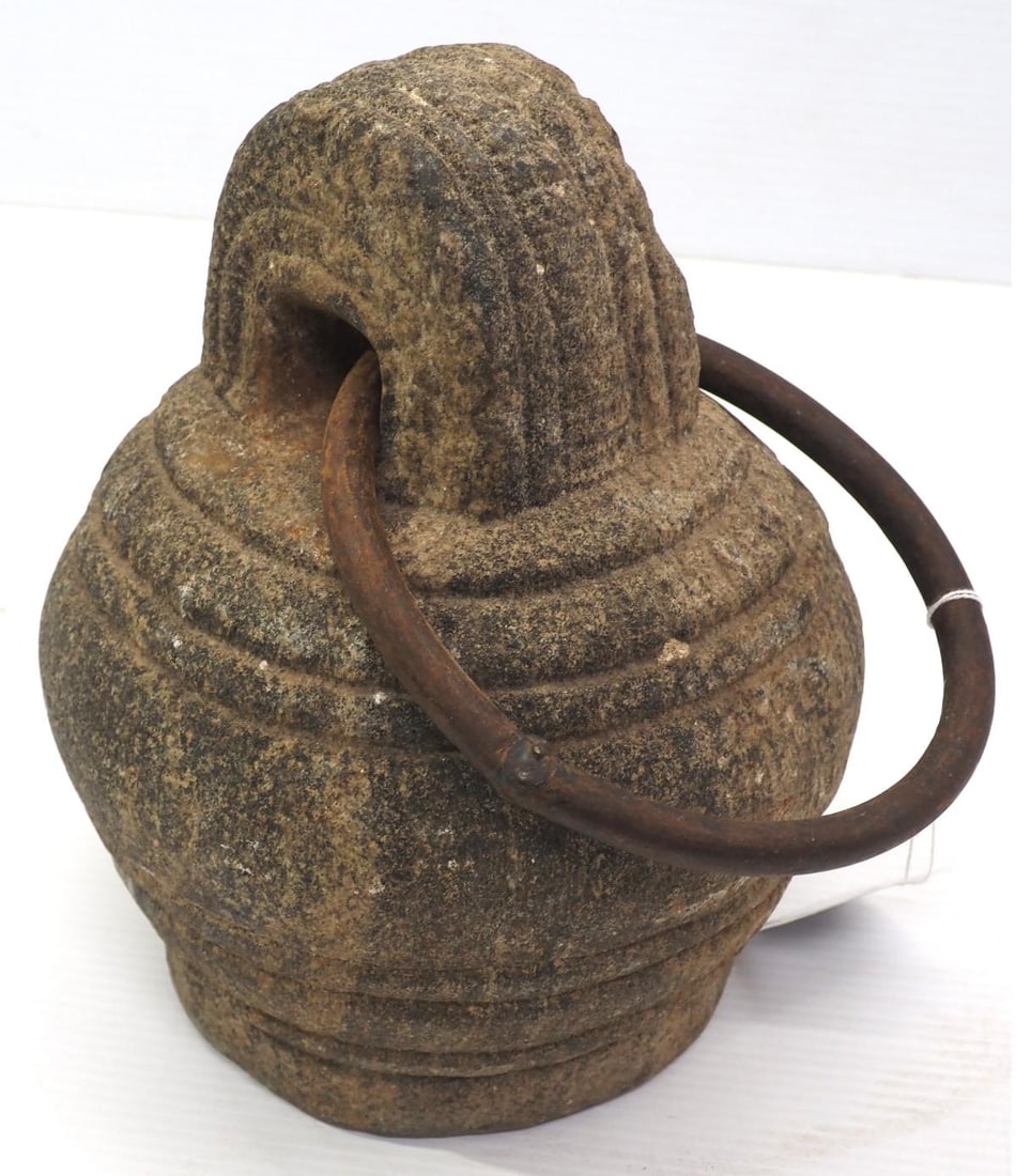 27 lb. Unusual carved granite horse tie (1 of 2)