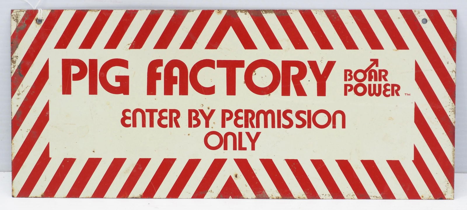 Pig Factory, Boar Power sign: 14"x6" SST Pig Factory, Boar Power sign
