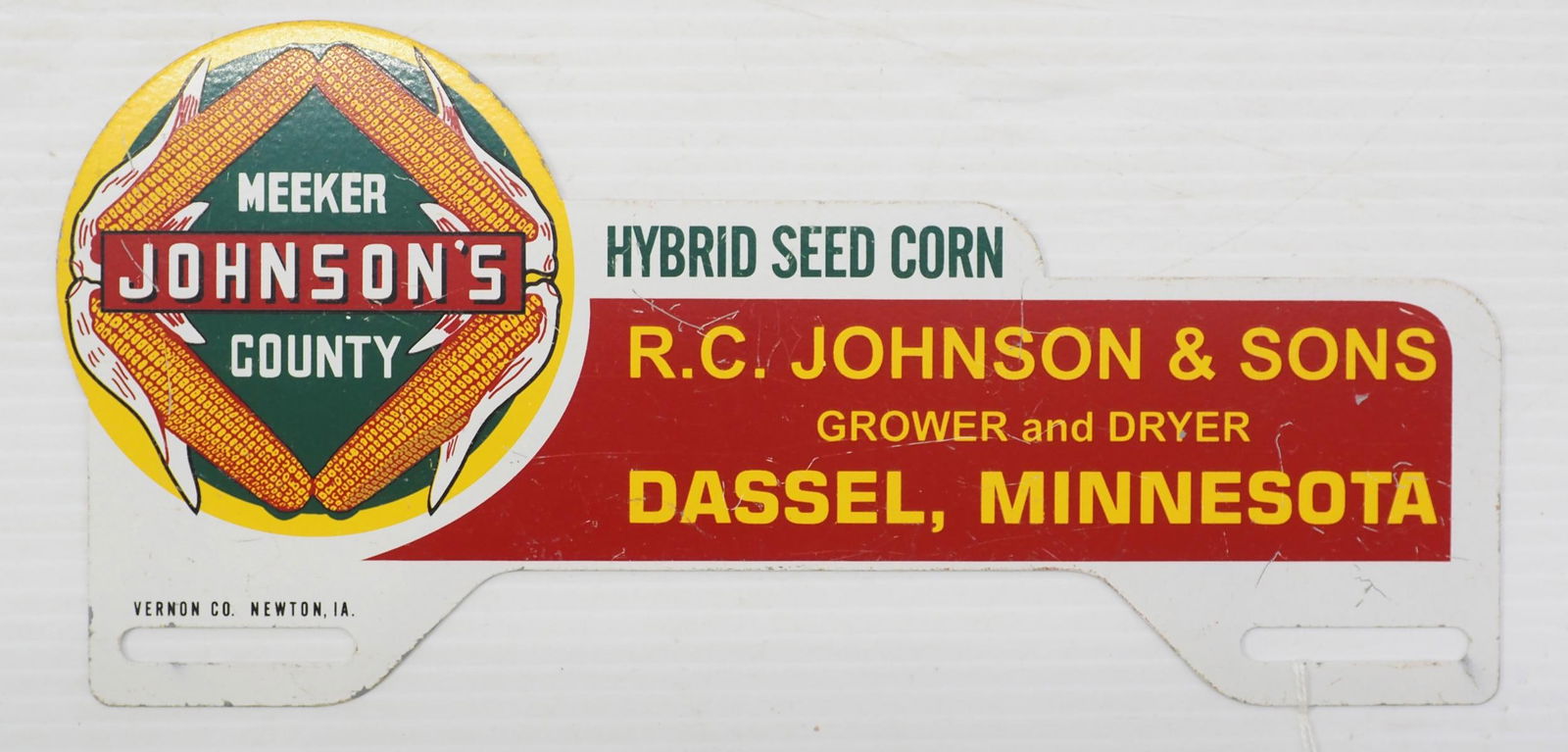 Meeker County Johnson's license plate topper (1 of 2)