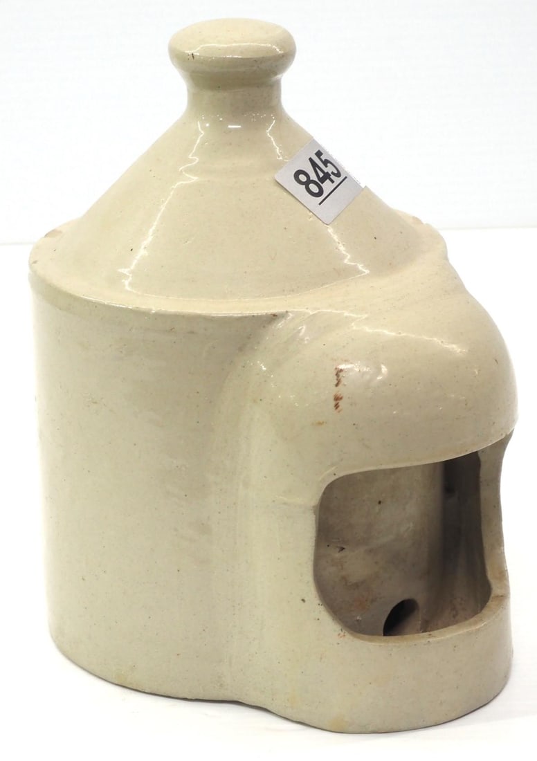 Crock chick waterer: Crock chick waterer, 9"H - a few minor chips