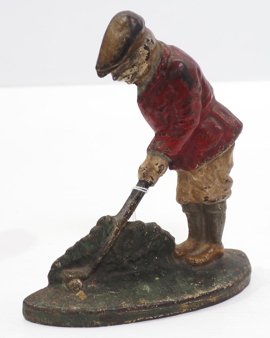 Golfer cast iron doorstop (1 of 2)