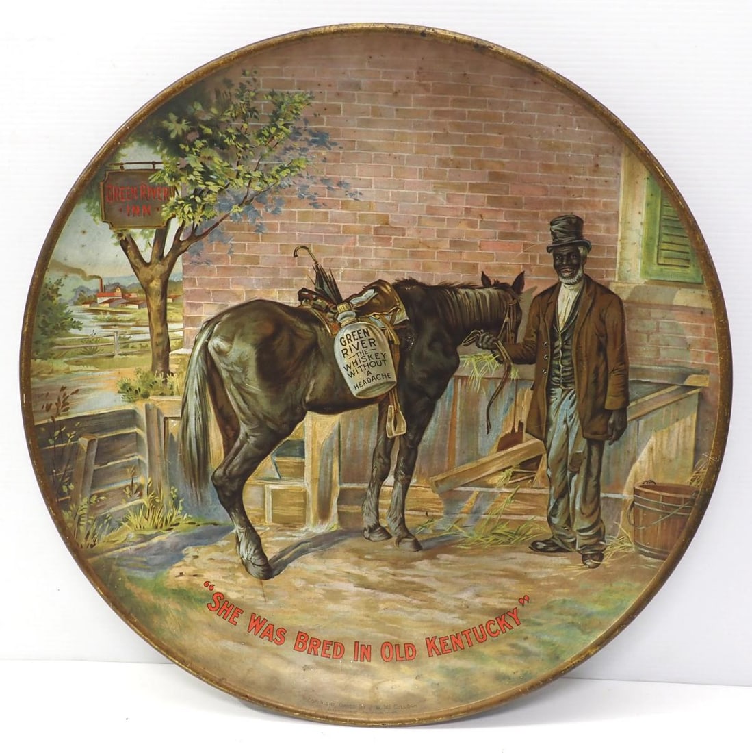 Green River Whiskey concave advertising sign (1 of 3)