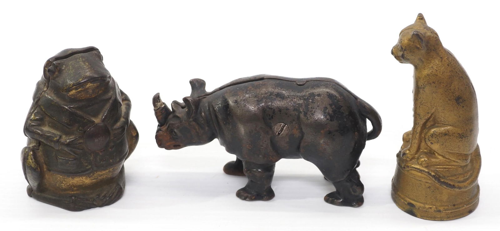 (3) Cast iron animal banks (1 of 2)