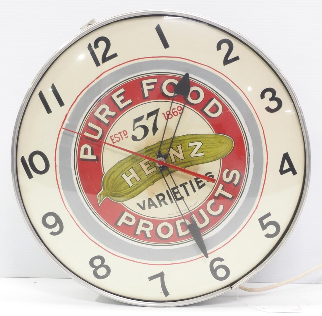 Heinz Varieties, Pure Food Products lighted clock (1 of 2)