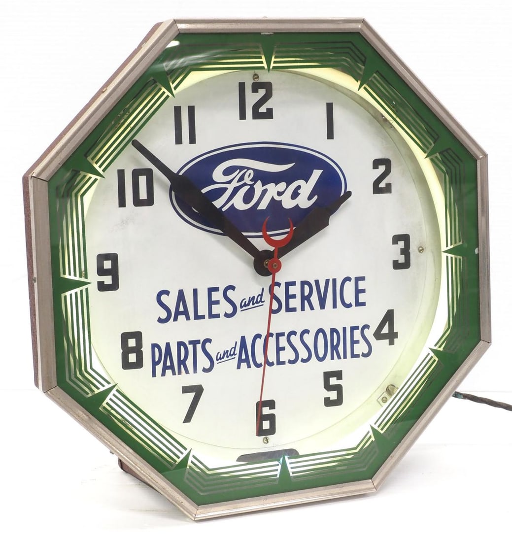 Ford Sales and Service neon clock (1 of 4)
