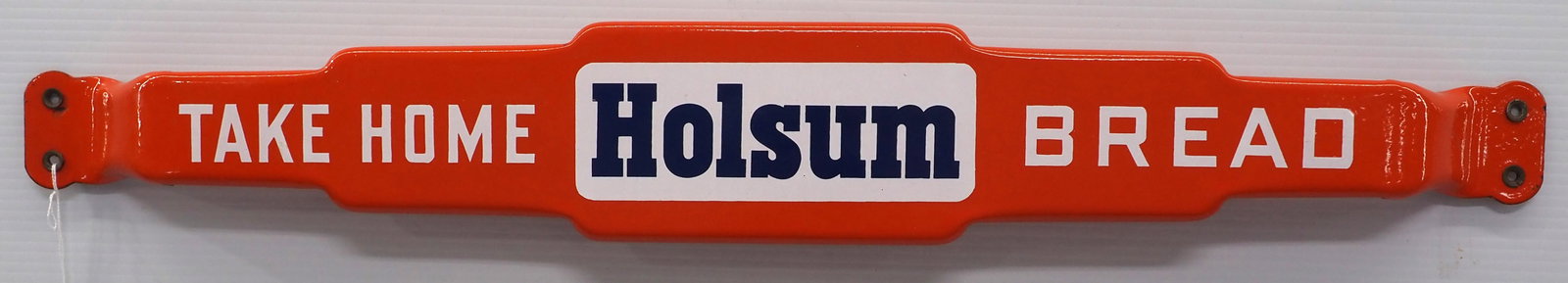 Holsum Bread door push: 30"L porcelain Holsum Bread door push - Excellent