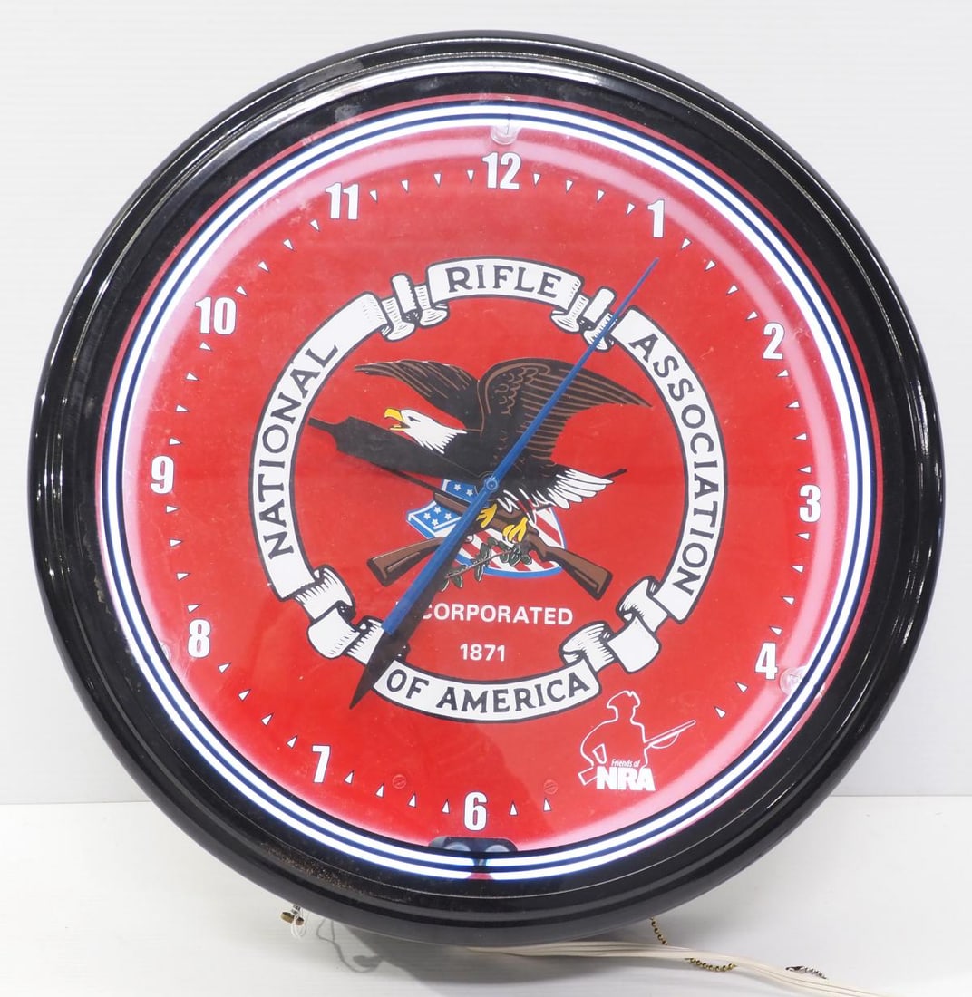 National Rifle Association neon clock (1 of 3)