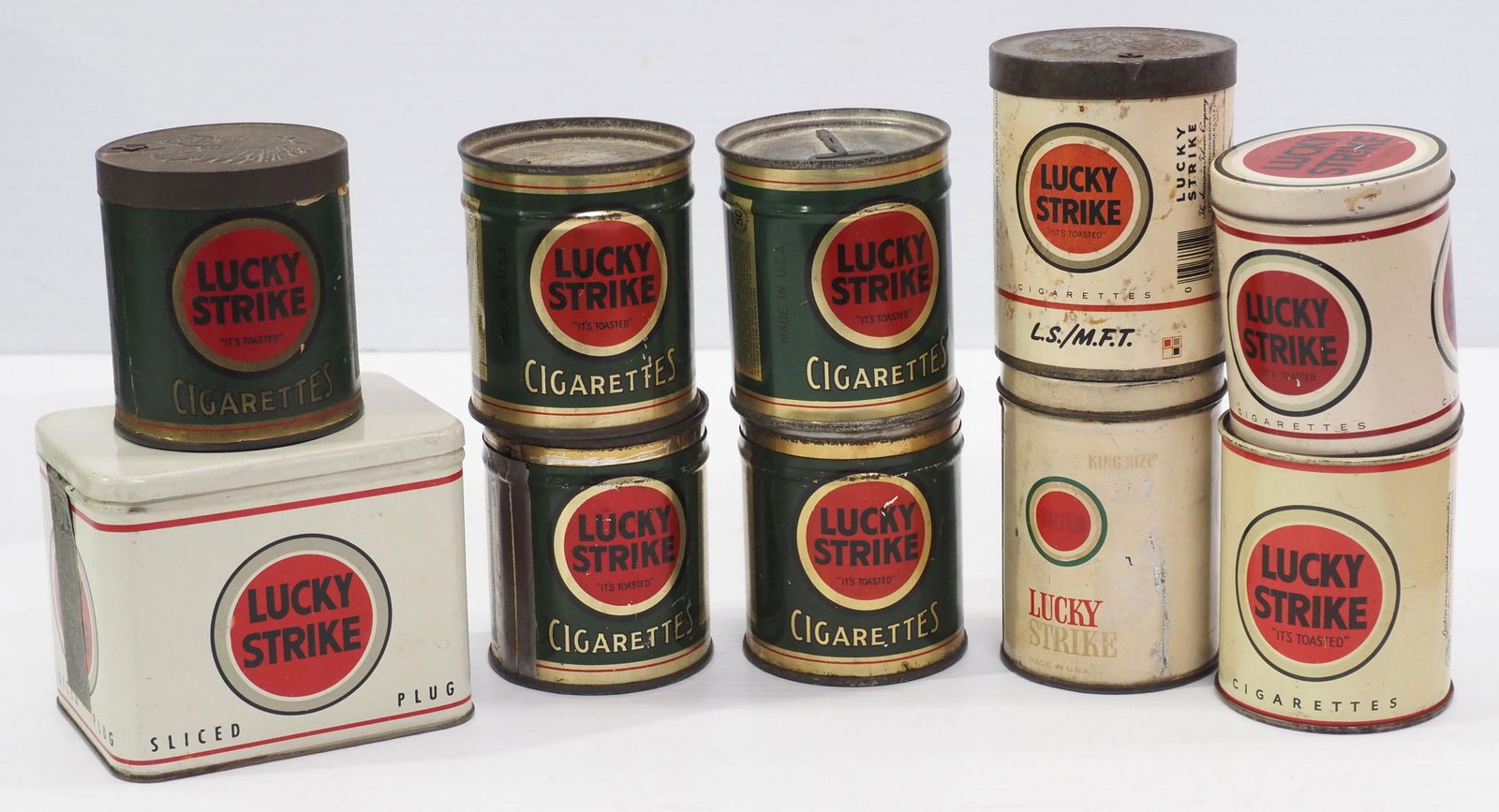 (10) Lucky Strike tobacco tins (1 of 2)