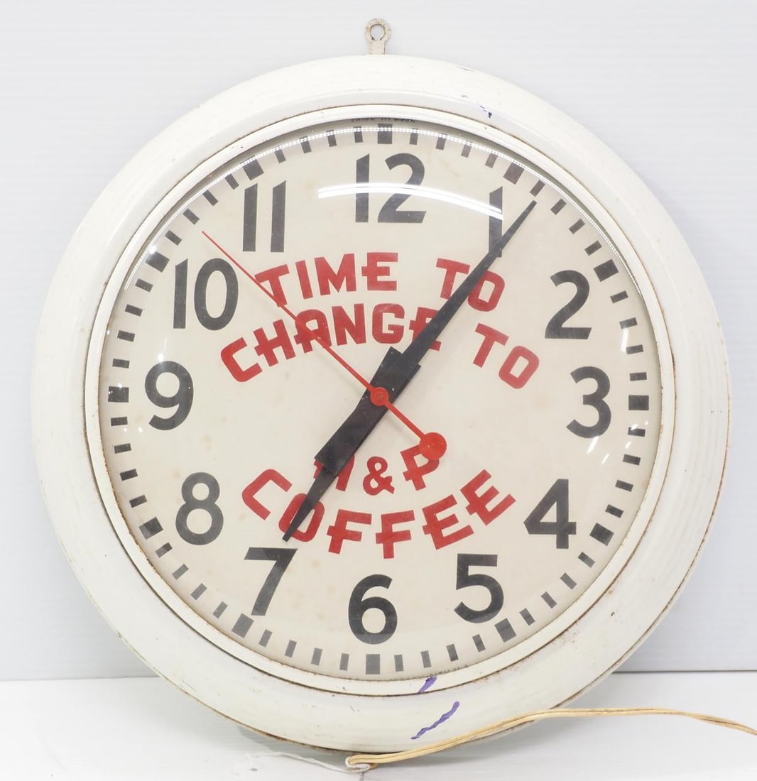 A&P Coffee electric wall-mount clock (1 of 2)