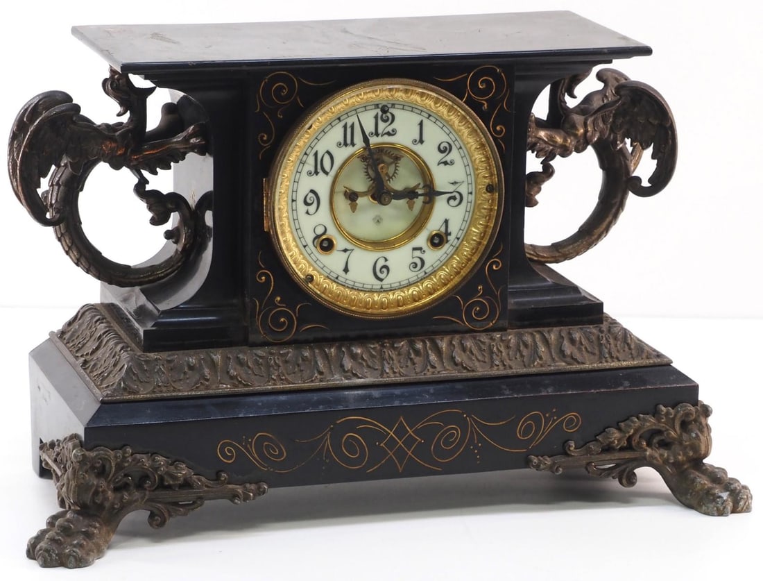 Ansonia 'Belgium' Open Escapement Mantle Clock (1 of 6)