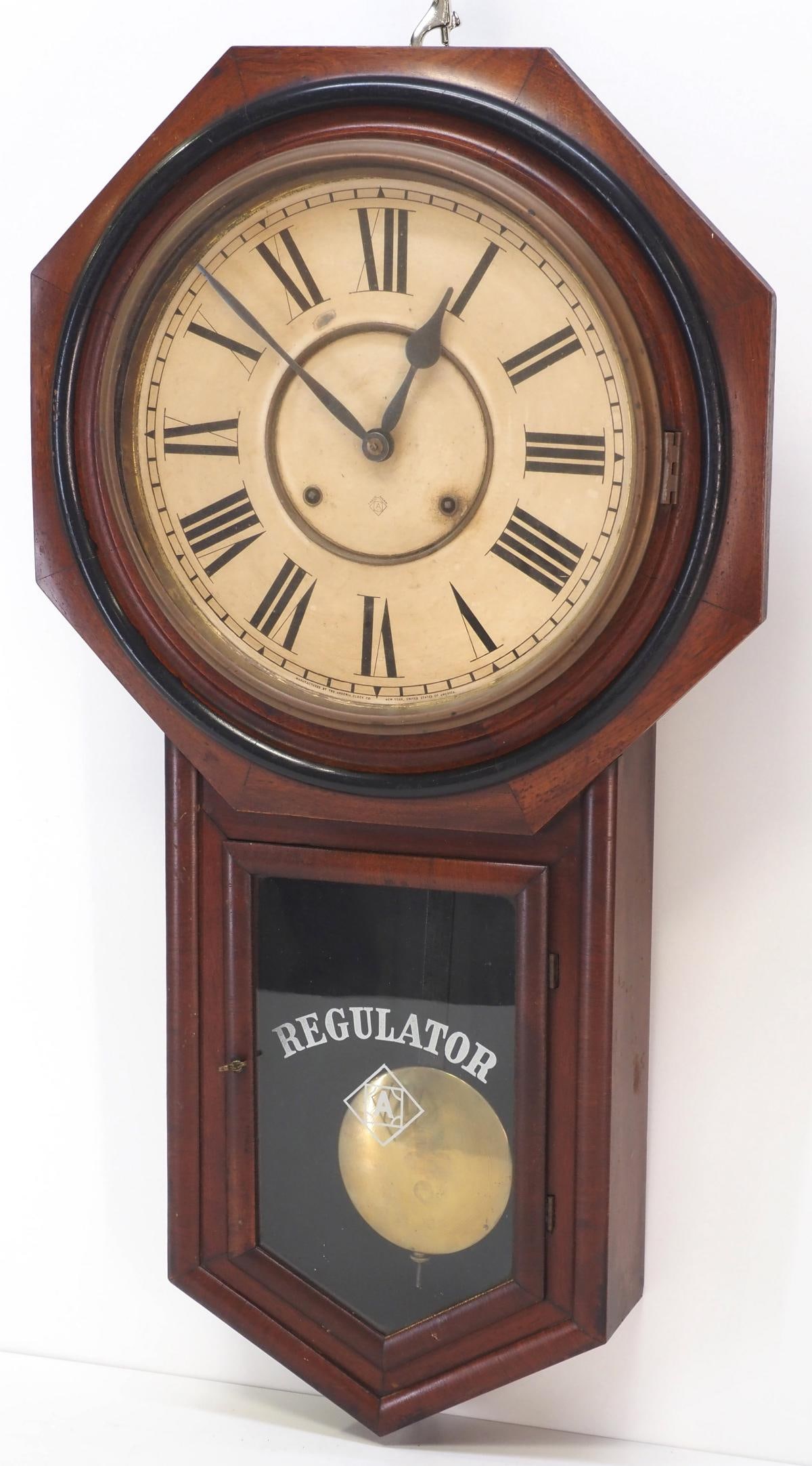 Ansonia Octagon-Face Short Drop Wall Regulator 'A' Clock (1 of 4)