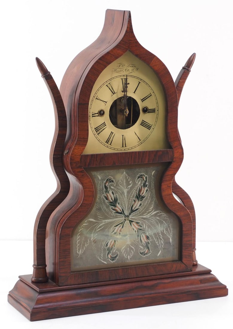 Scarce J.C. Brown Rosewood Cased Acorn Shelf Clock (1 of 5)