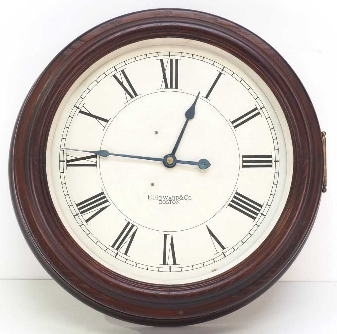 E. Howard & Co. Wood Cased Secondary Slave Wall Clock: E. Howard & Co. Wood Cased Secondary Slave Wall Clock Condition NOTICE! VERY IMPORTANT! Chupp Auctions is pleased to issue an opinion on any lot; the absence of a condition report does not indicate th