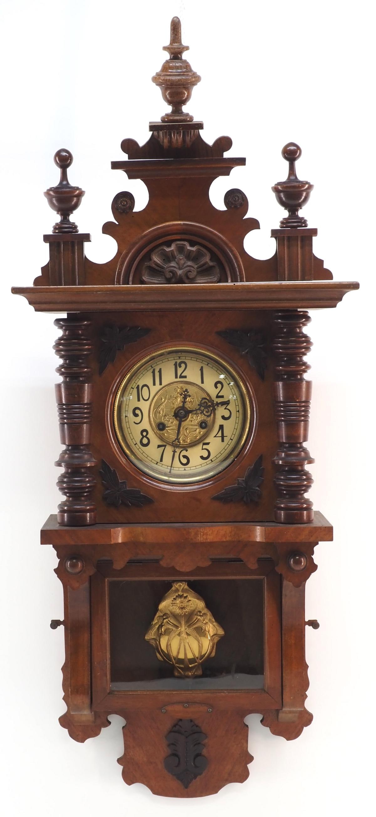 Decorative Gustav Becker-style Wood Cased Wall Clock (1 of 8)