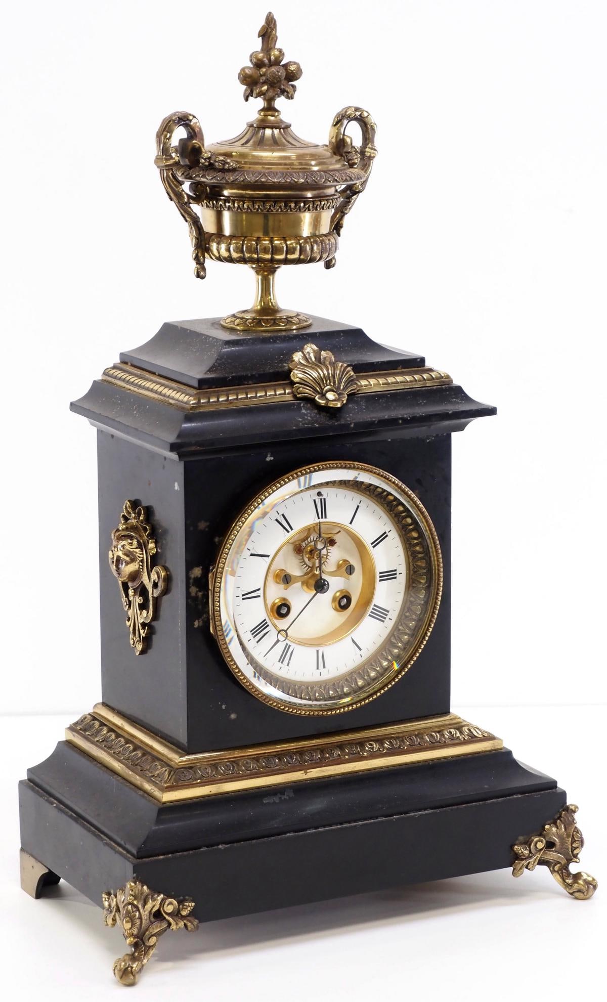 19th Century French Mantle Clock with Slate Case (1 of 5)