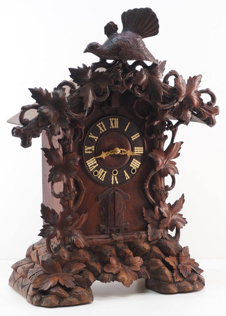 Quality Heavily Carved Black Forest German Table Cuckoo Clock (1 of 8)