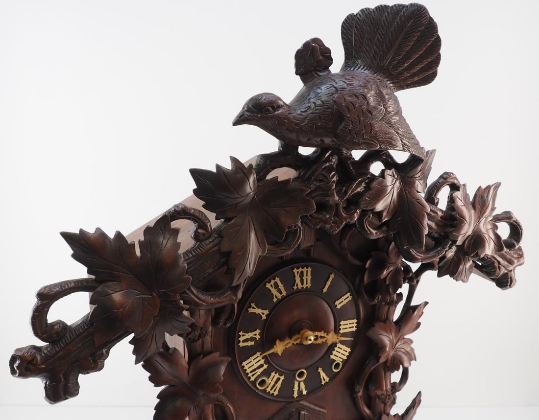 Quality Heavily Carved Black Forest German Table Cuckoo Clock - 3