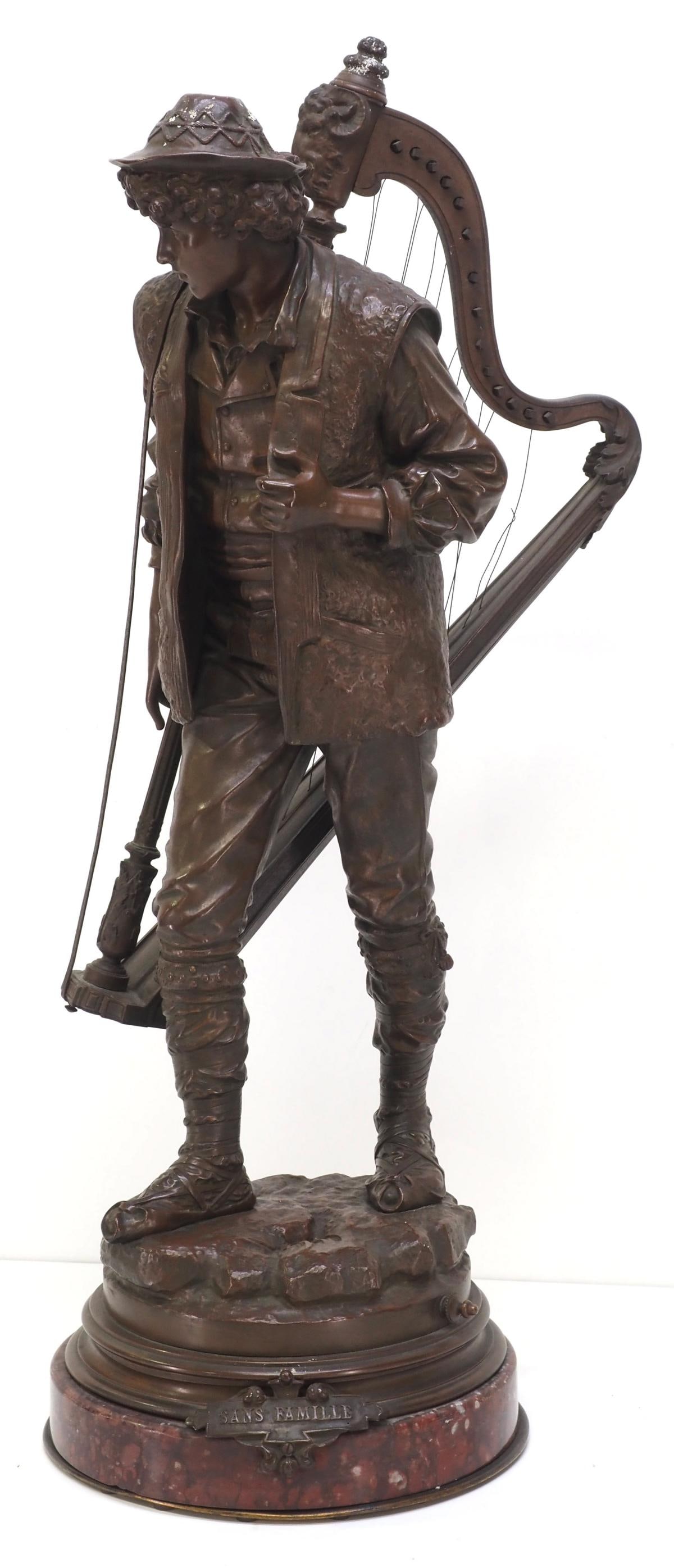 Bronze Sculpture 'Sans Famille' Signed by Bouret (1 of 8)