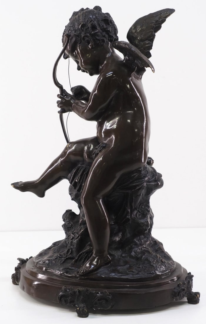 Bronze Sculpture of Cupid in Patinaed Bronze (1 of 5)