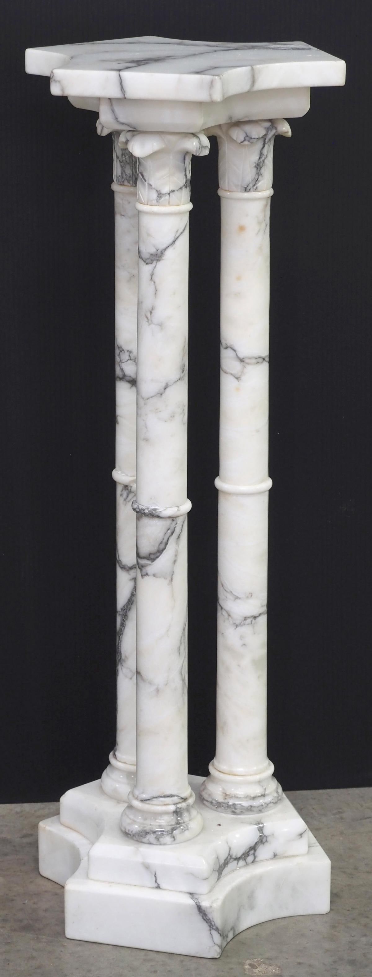 Triple Pillar Italian Marble Column Pedestal (1 of 4)