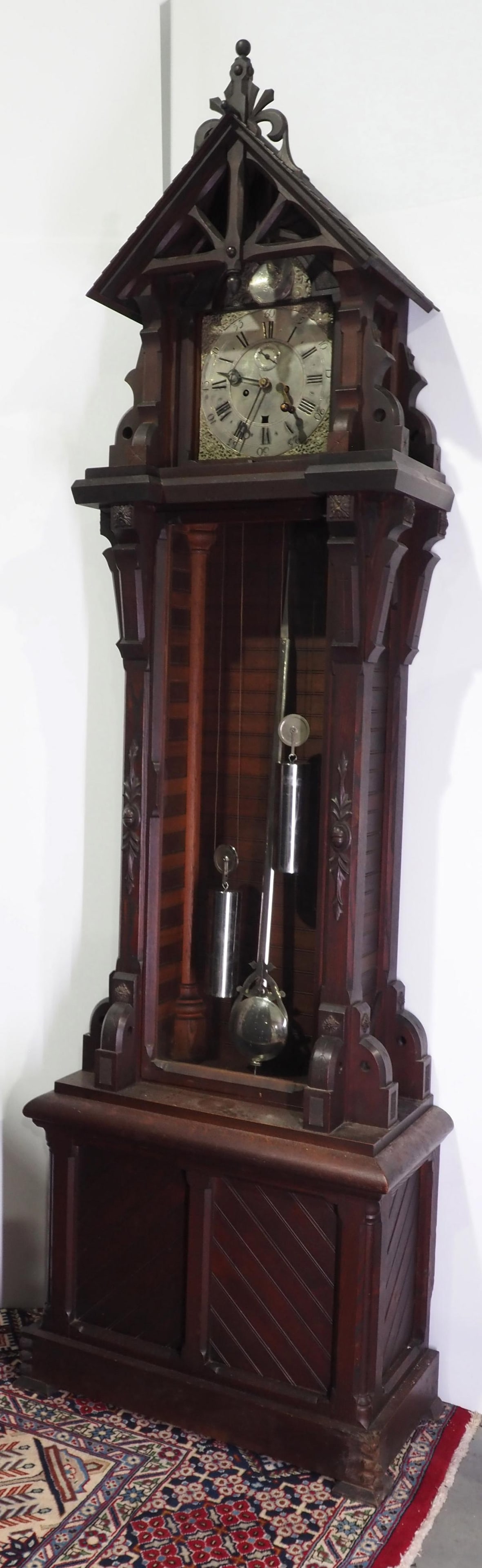 O.A. Dohm Gothic Tall Case Grandfather Clock with Heavy Silver Pendulum (1 of 8)