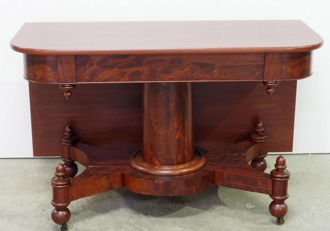 PAIR of Gorgeous Flame Mahogany Game Tables with Folding Top (1 of 6)