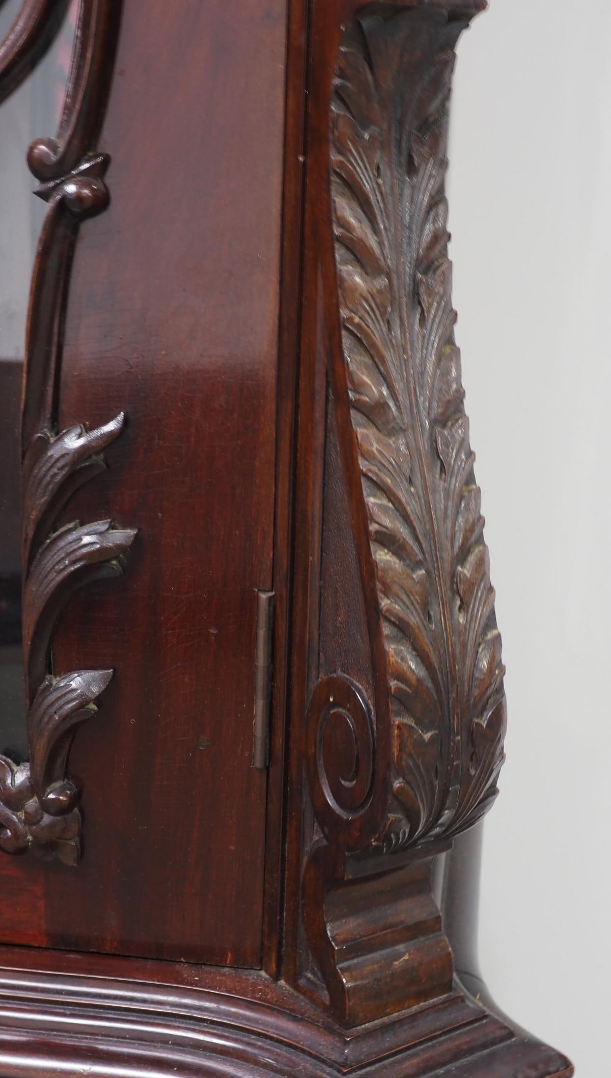 J.J. Elliott Fine Carved Mahogany 9-Tube Tall Case Grandfather Clock c.1890 - 12