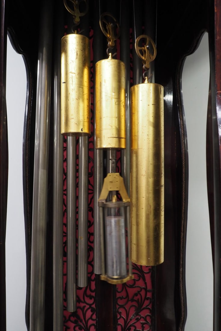 J.J. Elliott Fine Carved Mahogany 9-Tube Tall Case Grandfather Clock c.1890 - 15