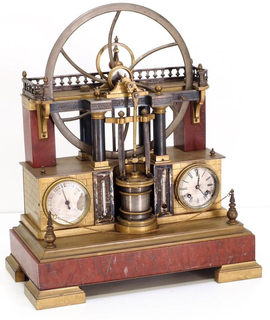 French Industrial Animated Steam Shelf Clock, early 1800s (1 of 7)