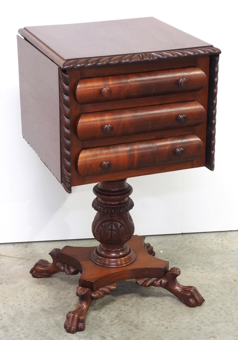 Empire-style Mahogany Drop Leaf Work Table (1 of 7)