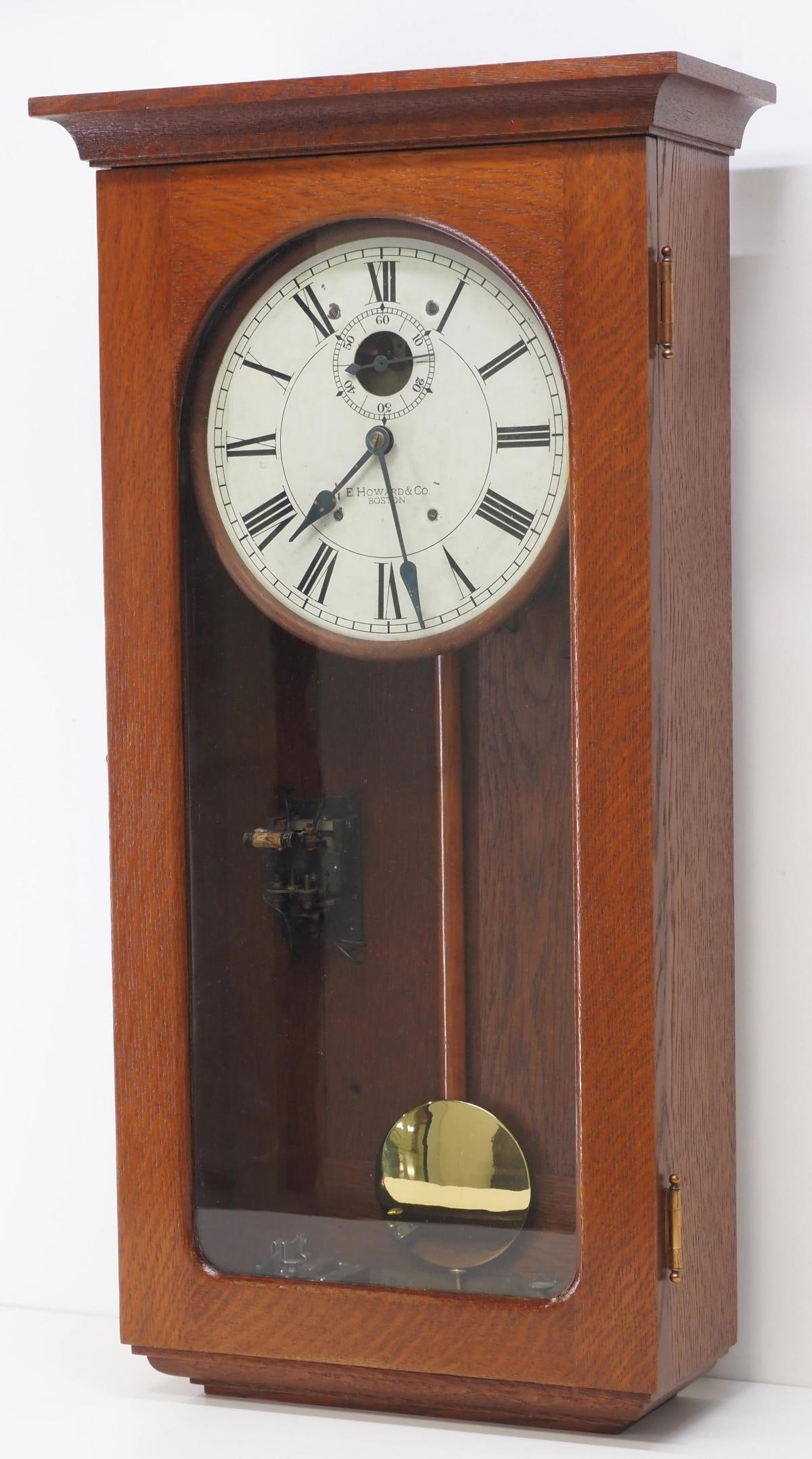 E. Howard & Co. Self-Winding Quartersawn Oak Cased Wall Clock (1 of 4)