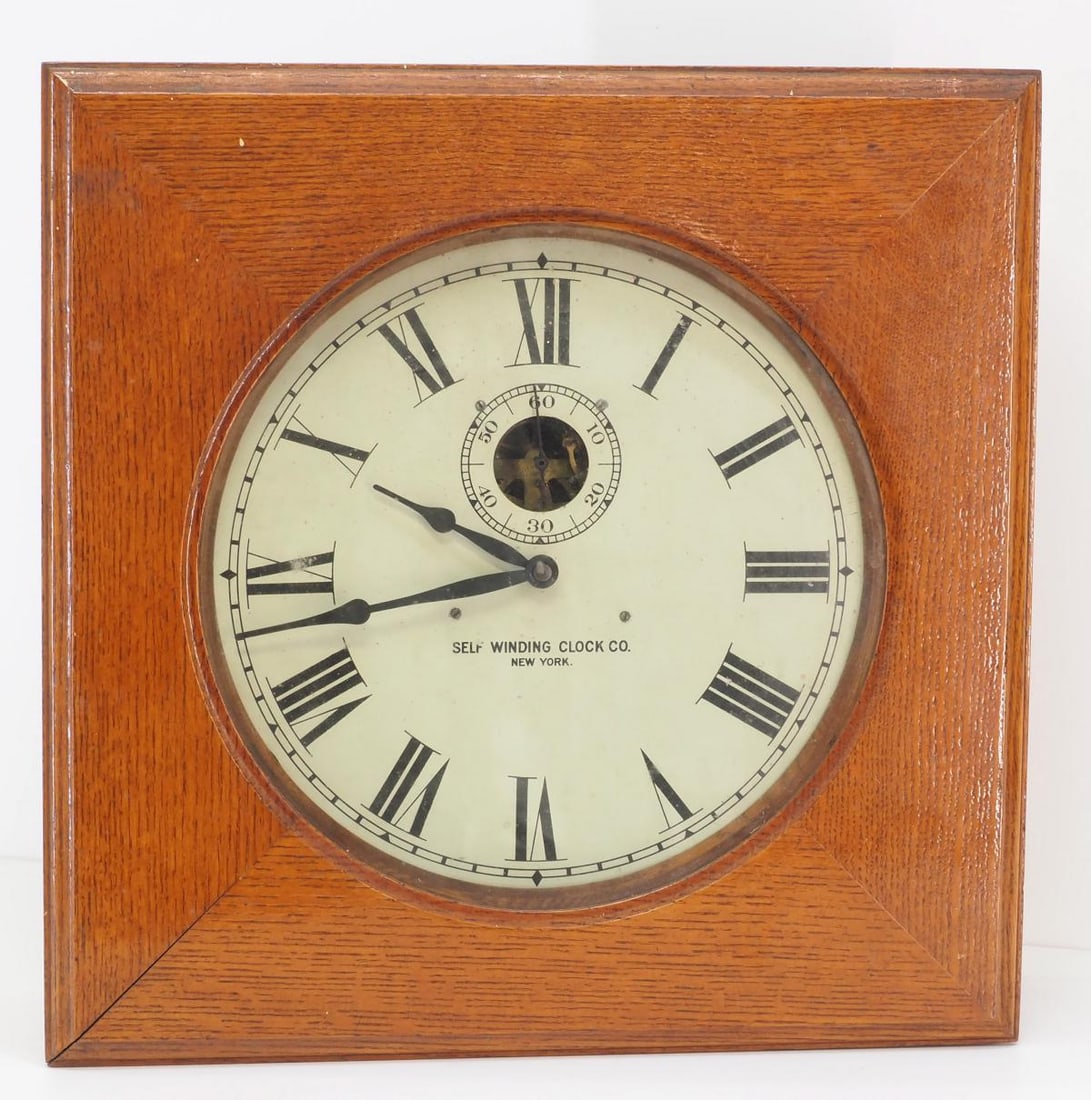 Oak Cased Self-Winding Wall Clock (1 of 4)