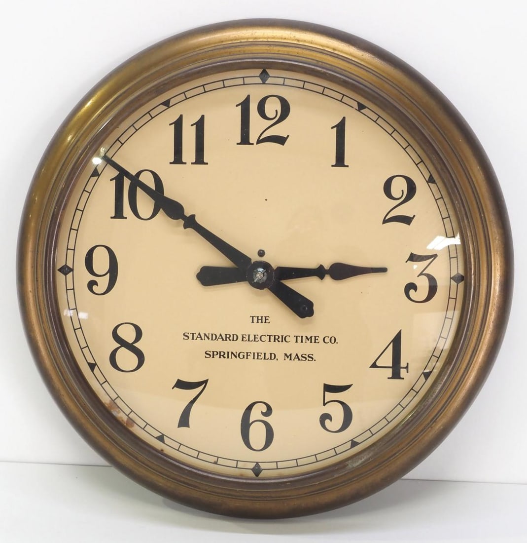 Round Industrial Wall Clock with Metal Case (1 of 3)