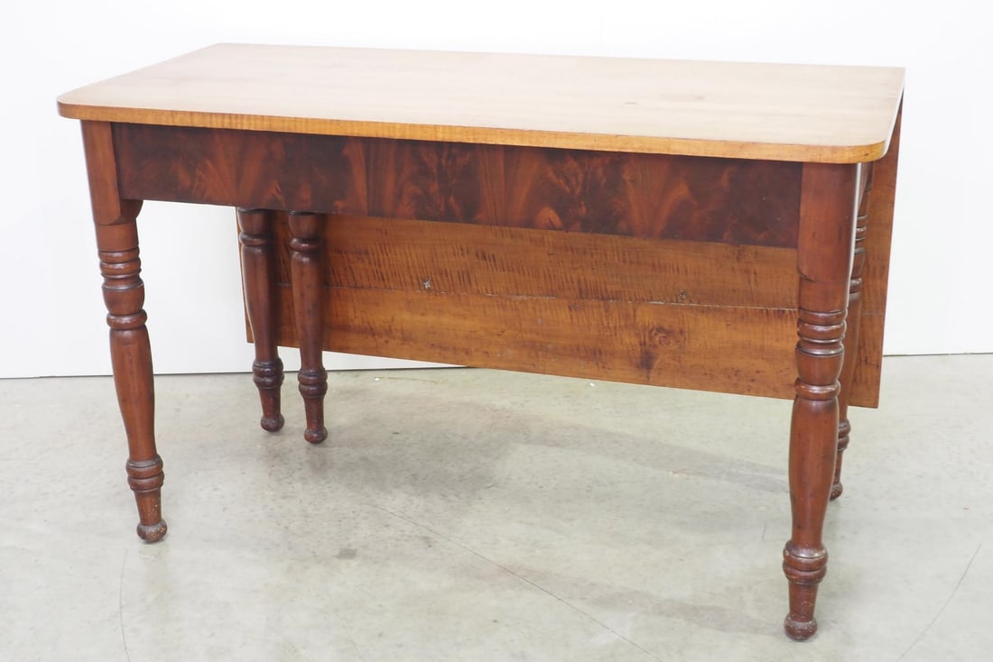 Folding Top, Turned Leg Table with Swing Leg (1 of 6)