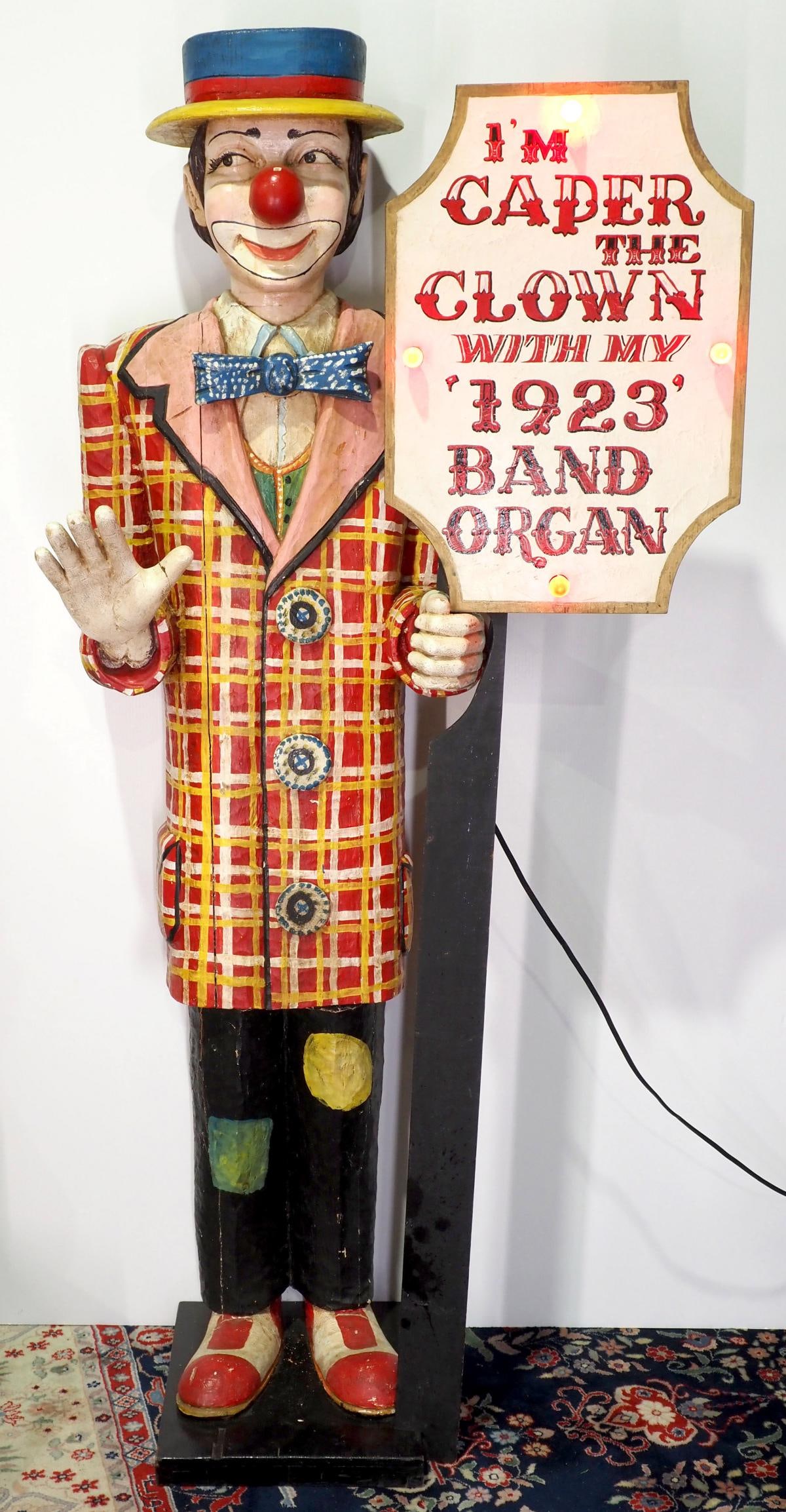 Period Carved Wooden Life-size Caper the Clown Figure (1 of 7)