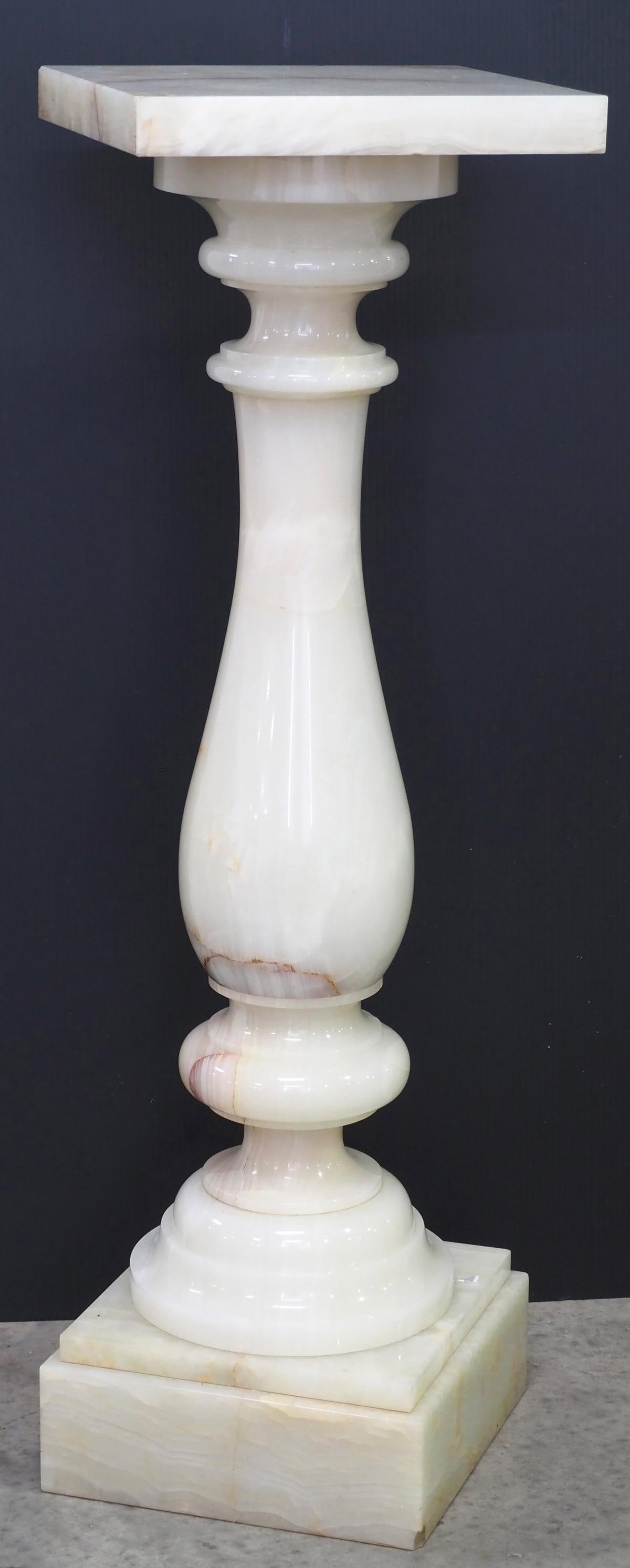 Italian Carved Alabaster Pedestal (1 of 4)