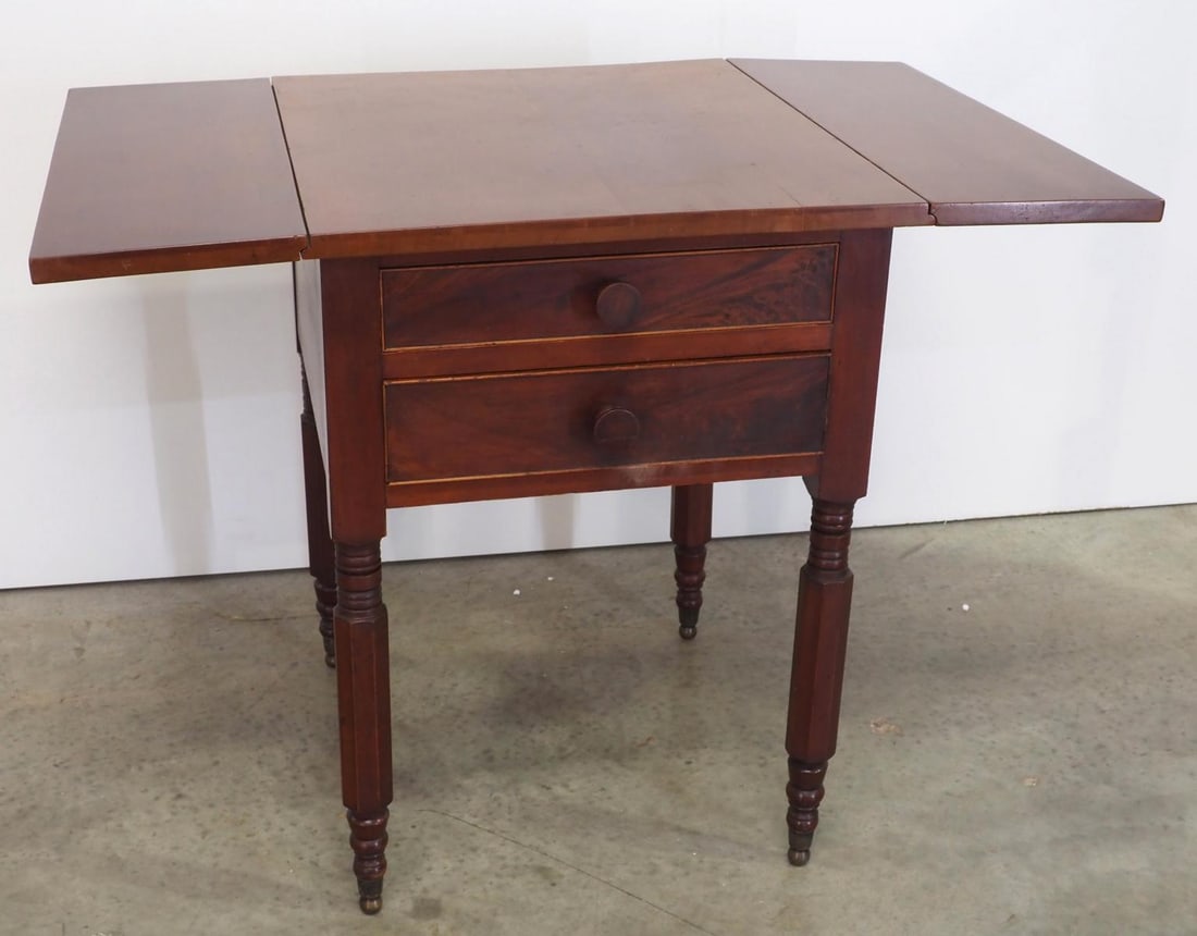 Cherry Double Drawer, Double Drop-Leaf Table - 3