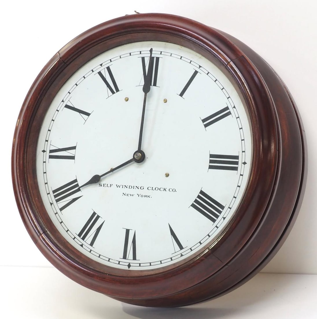 Round Mahogany Cased Secondary Wall Clock (1 of 2)