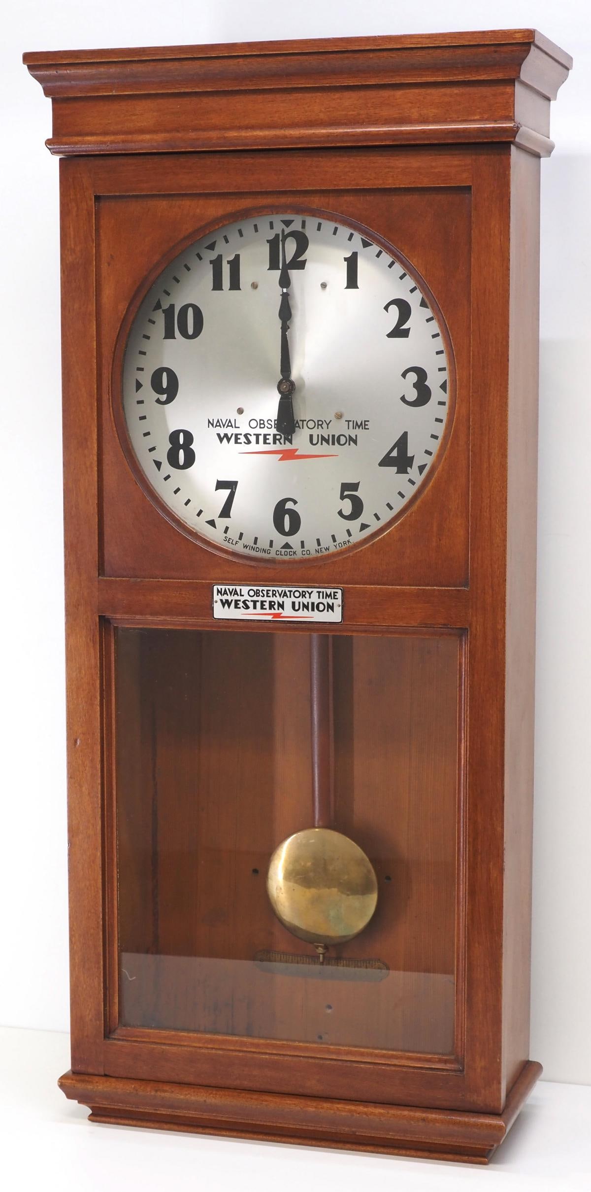 Mahogany Cased Western Union Wall Clock (1 of 5)