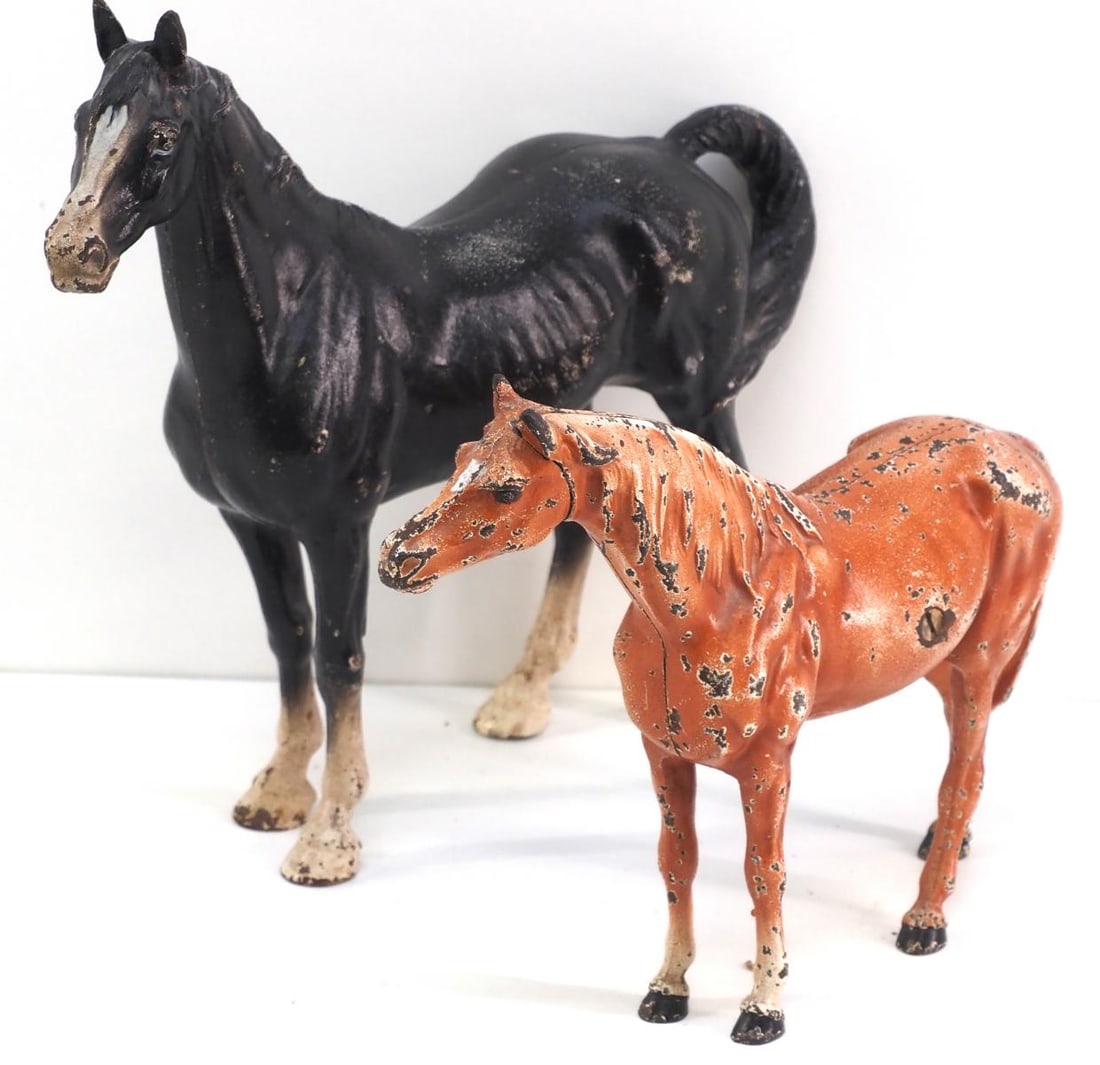 (2) Cast iron model horses (1 of 4)