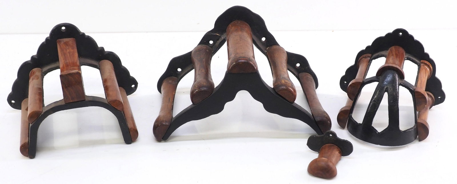 (4) Wood & cast iron, wall-mount harness racks (1 of 1)