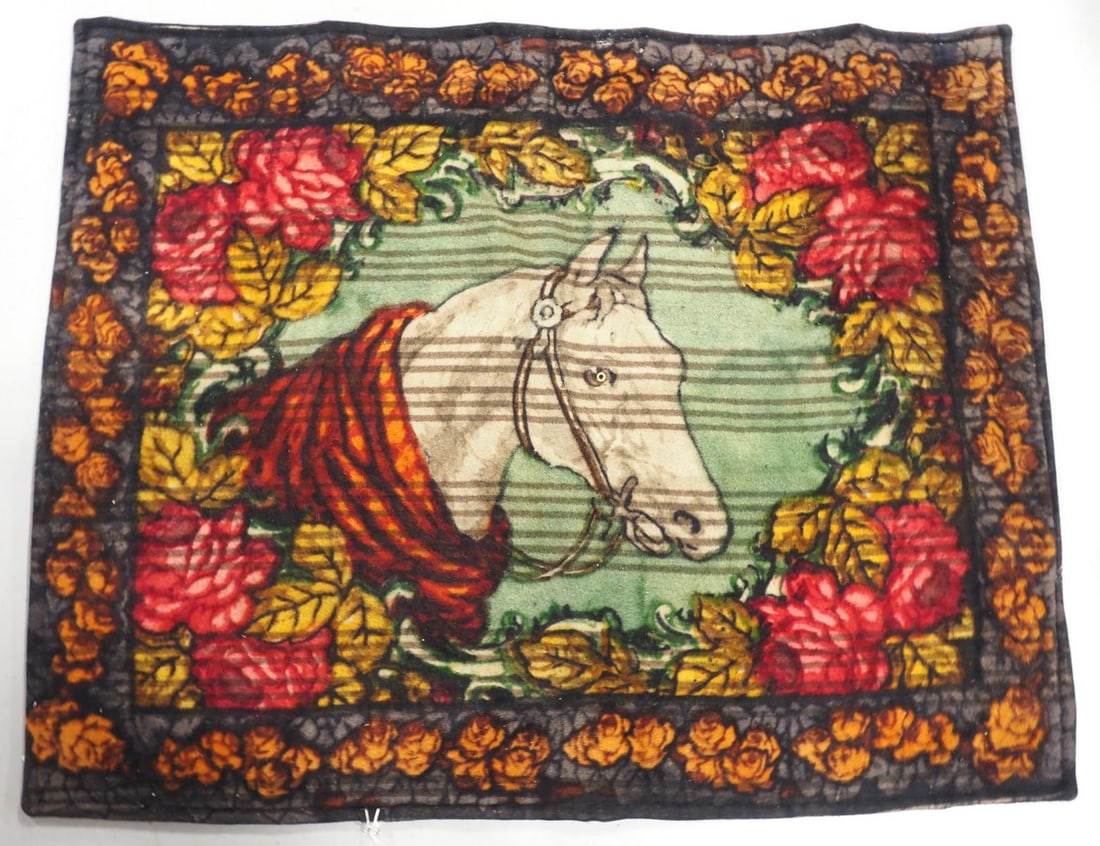 Chase horse head buggy robe with glass eye and tag (1 of 3)